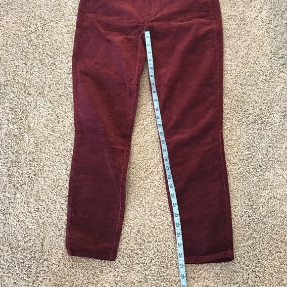 Paige Hoxton Ankle Skinny Burgundy Cords Size 30